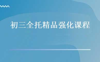 初三全托精品强化课程  