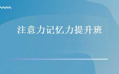 注意力记忆力提升班  