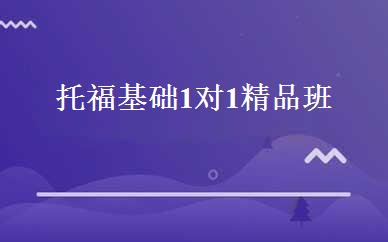 托福基础1对1精品班 