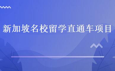新加坡名校留学直通车项目 