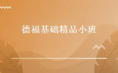 德福基础精品小班 