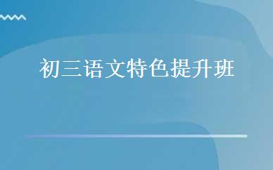初三语文特色提升班 