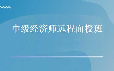 中级经济师远程面授班 