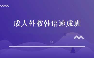 成人外教韩语速成班 