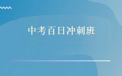 中考百日冲刺班 