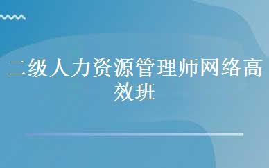 二级人力资源管理师网络高效班 