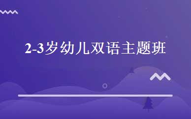 2-3岁幼儿双语主题班 