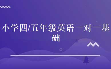 小学四/五年级英语一对一基础班 