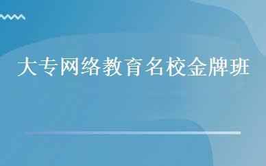 大专网络教育名校金牌班 