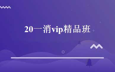 20一消vip精品班 