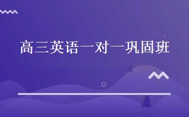高三英语一对一巩固班 