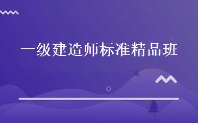 一级建造师标准精品班 
