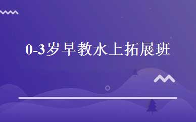 0-3岁早教水上拓展班 