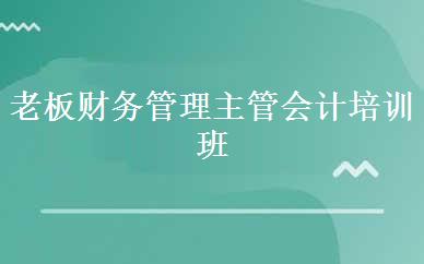 老板财务管理主管会计培训班 