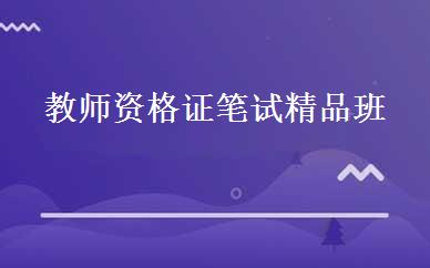 教师资格证笔试精品班 