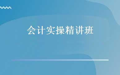 会计实操精讲班 
