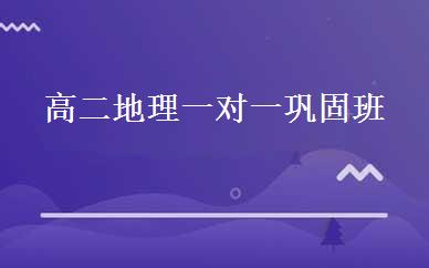 高二地理一对一巩固班 