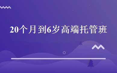 20个月到6岁高端托管班 