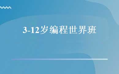 3-12岁编程世界班 