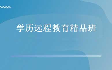 学历远程教育精品班 