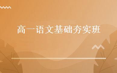 高一语文基础夯实班 