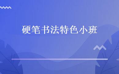 硬笔书法特色小班 