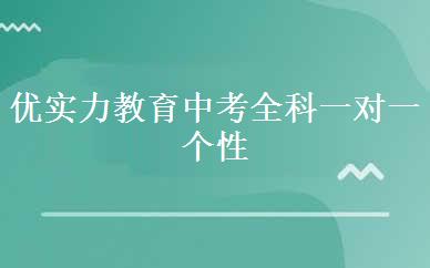 优实力教育中考全科一对一个性化培训班