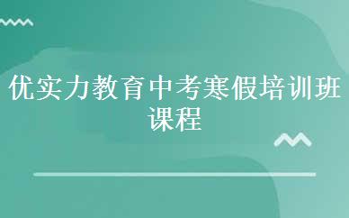 优实力教育中考寒假培训班课程
