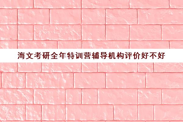 海文考研全年特训营辅导机构评价好不好 上岸率高吗