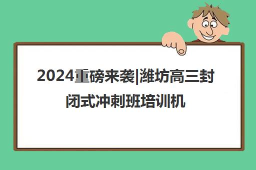 2024重磅来袭|潍坊高三封闭式冲刺班培训机构排名更新一览名单【新排名公布】 2024重磅来袭|潍坊高三封闭式冲刺班培训机构排名更新一览名单【新排名公布】