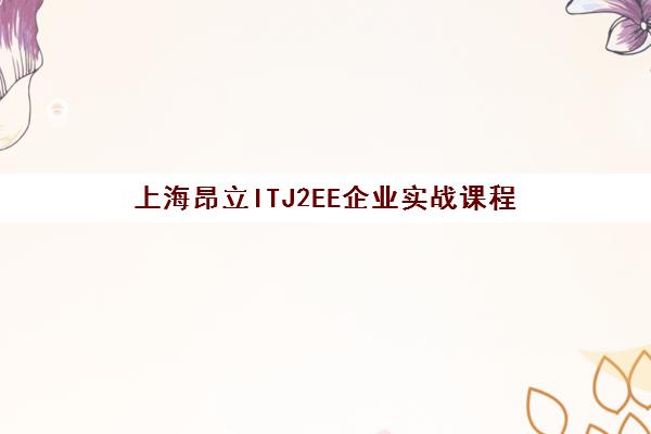 上海昂立ITJ2EE企业实战课程