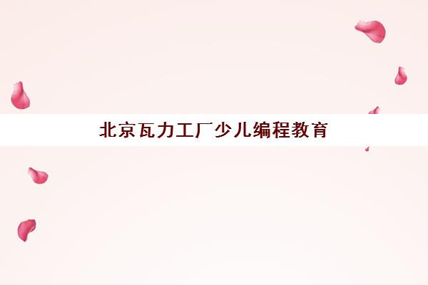 北京瓦力工厂少儿编程教育 3-18岁专业培训好不好？2025