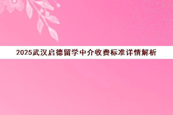 2025武汉启德留学中介收费标准详情解析