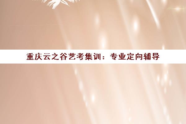 重庆云之谷艺考集训 专业定向辅导 高效冲刺名校
