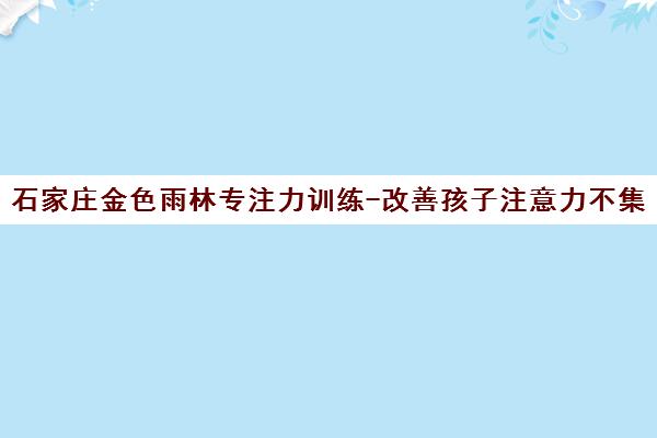 石家庄金色雨林专注力训练-改善孩子注意力不集中专业机构