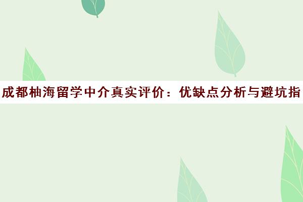 成都柚海留学中介真实评价 优缺点分析与避坑指南