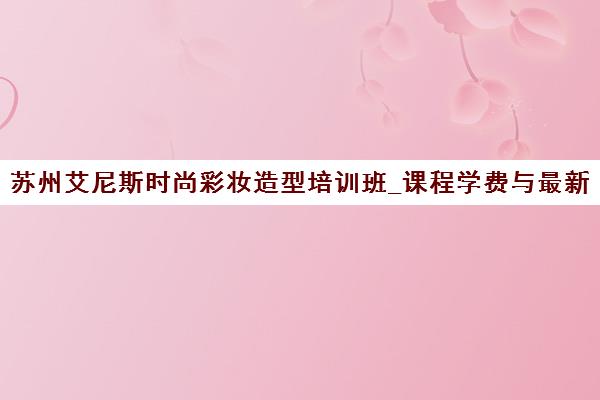 苏州艾尼斯时尚彩妆造型培训班_课程学费与最新优惠