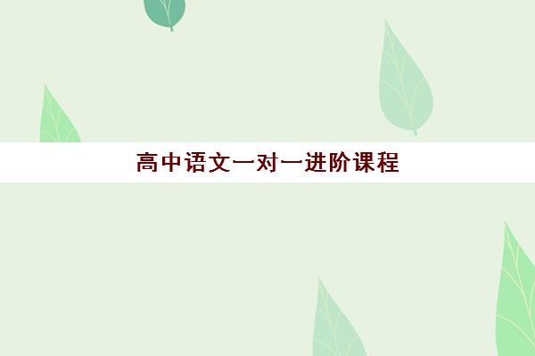高中语文一对一进阶课程 高中语文一对一进阶课程
