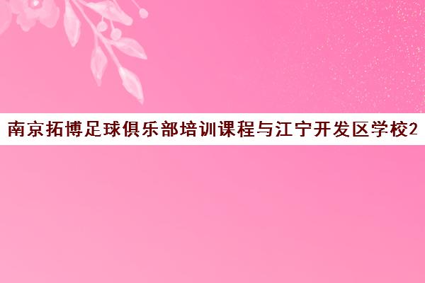 南京拓博足球俱乐部培训课程与江宁开发区学校2025招生简章