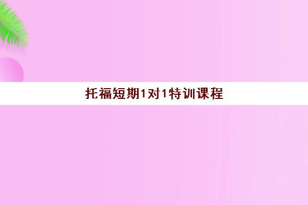托福短期1对1特训课程 托福短期1对1特训课程