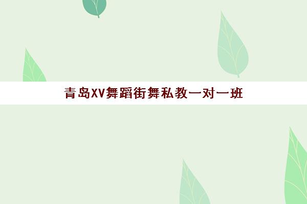 青岛XV舞蹈街舞私教一对一班 - 专业形体培训课程推荐