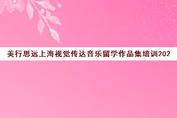 美行思远上海视觉传达音乐留学作品集培训2024费用标准