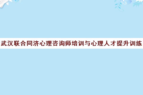 武汉联合同济心理咨询师培训与心理人才提升训练营收官
