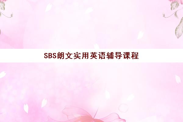 SBS朗文实用英语辅导课程 SBS朗文实用英语辅导课程