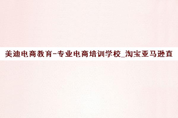 美迪电商教育-专业电商培训学校_淘宝亚马逊直播网课培训班
