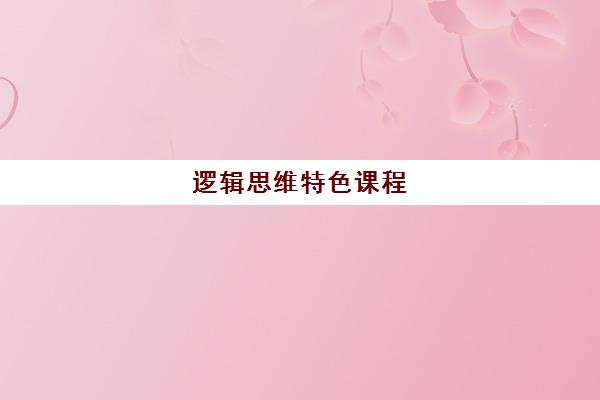 逻辑思维特色课程