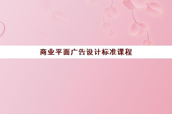 商业平面广告设计标准课程 商业平面广告设计标准课程