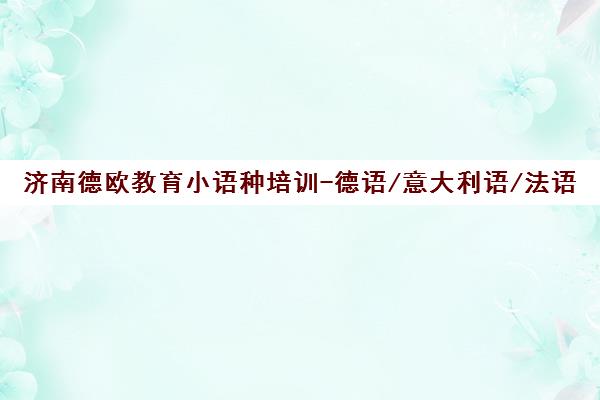 济南德欧教育小语种培训-德语/意大利语/法语培训班地址电话
