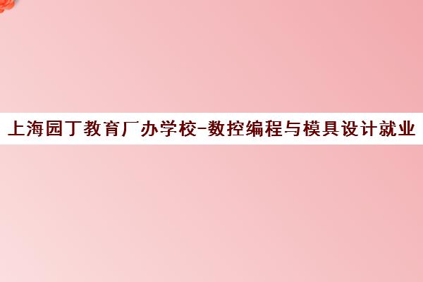 上海园丁教育厂办学校-数控编程与模具设计就业精英培训班