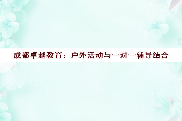 成都卓越教育 户外活动与一对一辅导结合 激发学习兴趣促全面发展